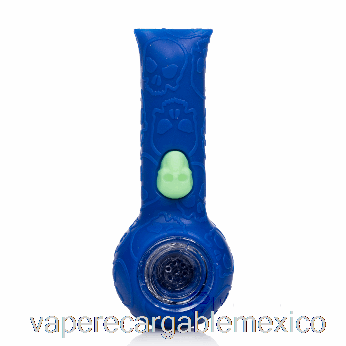 Vape Recargable Stratus Silicona Calavera Pipa De Mano Azul Marino / Abeja Uv (abeja Azul / Verde Uv)